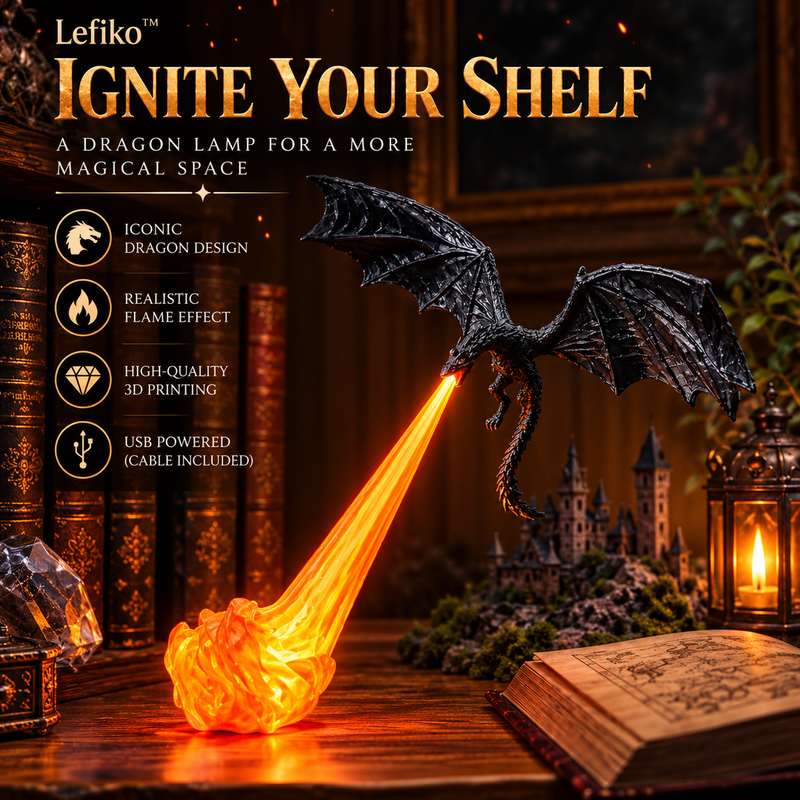 Lefiko™ Fire-Breathing Dragon Lamp